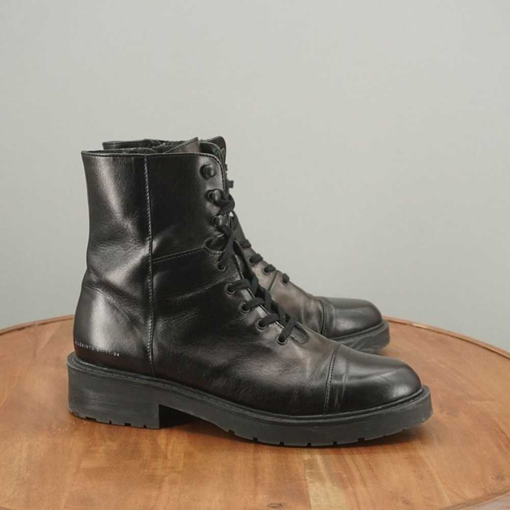 Allsaints Dusty Ankle Boots Lace Up Black Metalli… - image 1