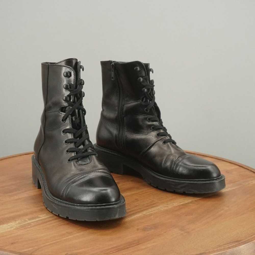 Allsaints Dusty Ankle Boots Lace Up Black Metalli… - image 2