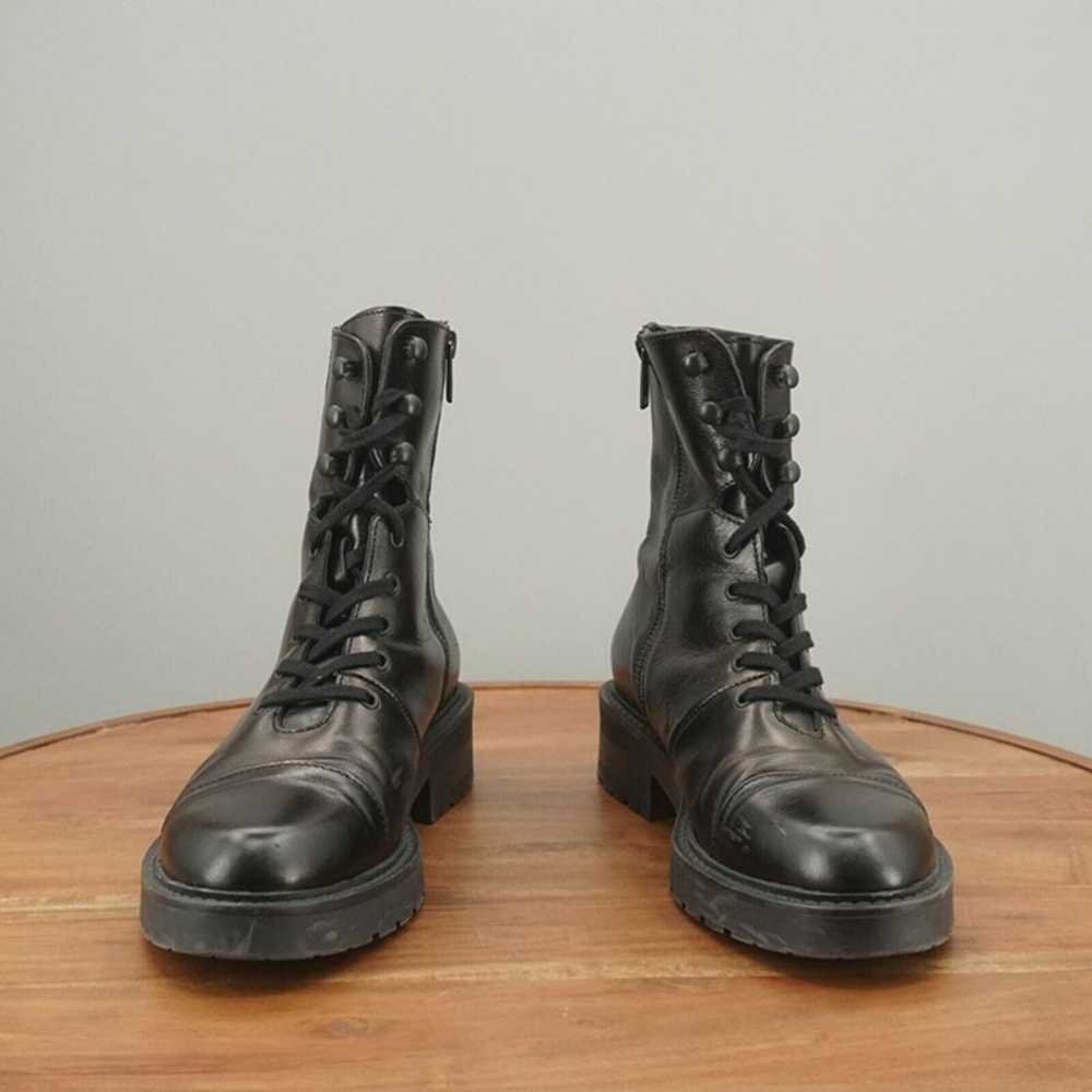 Allsaints Dusty Ankle Boots Lace Up Black Metalli… - image 3