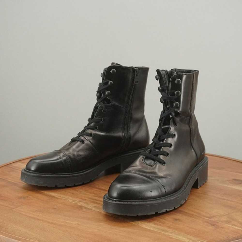 Allsaints Dusty Ankle Boots Lace Up Black Metalli… - image 4