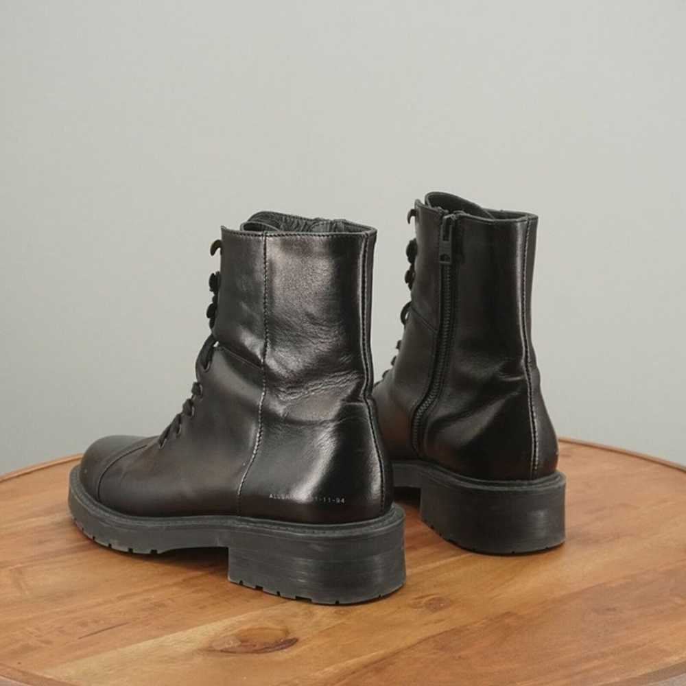 Allsaints Dusty Ankle Boots Lace Up Black Metalli… - image 6