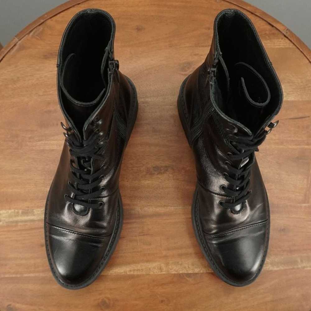 Allsaints Dusty Ankle Boots Lace Up Black Metalli… - image 8