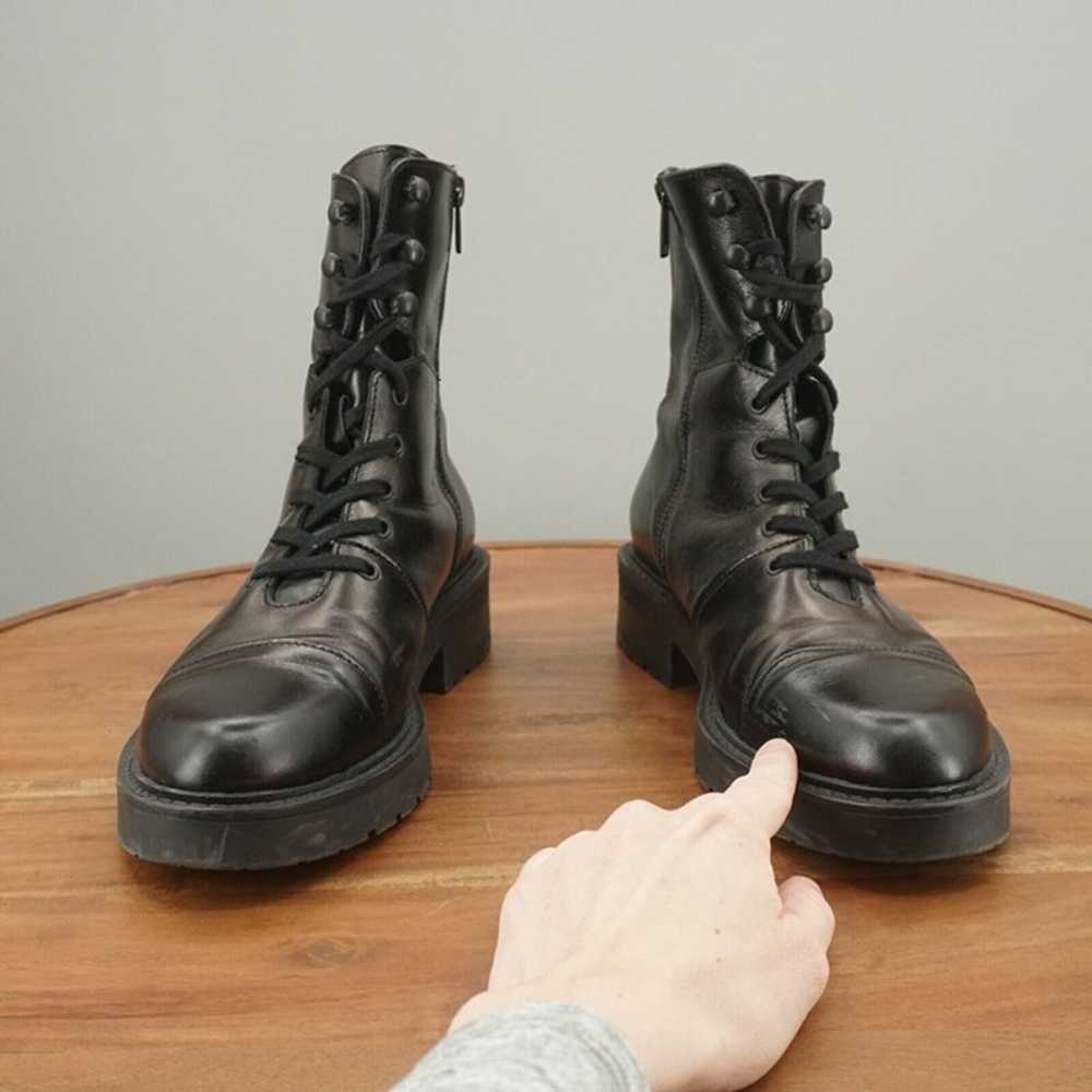 Allsaints Dusty Ankle Boots Lace Up Black Metalli… - image 9