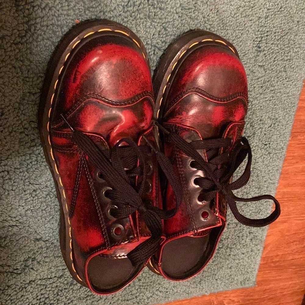 Red rub away vintage doc martens - image 1