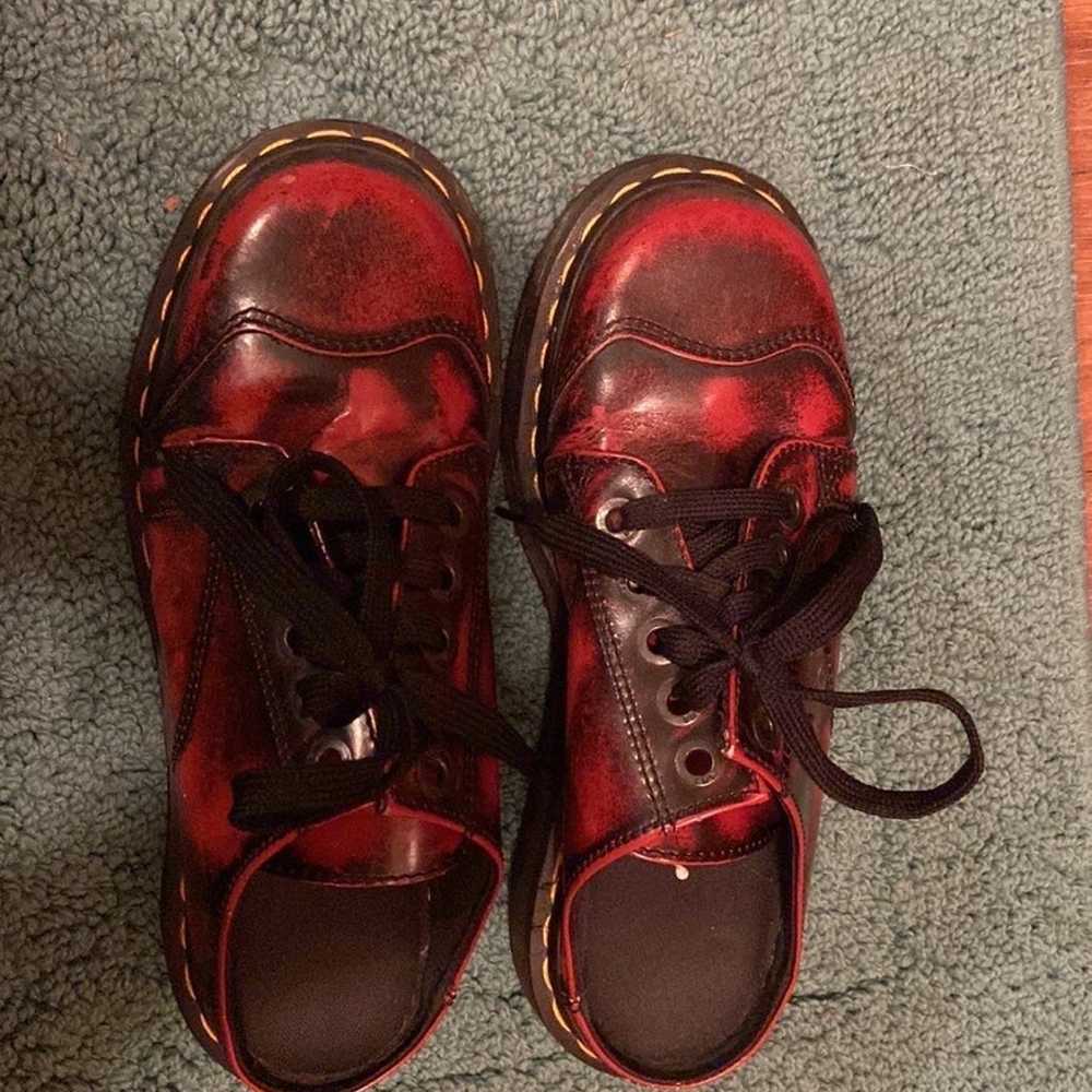 Red rub away vintage doc martens - image 5