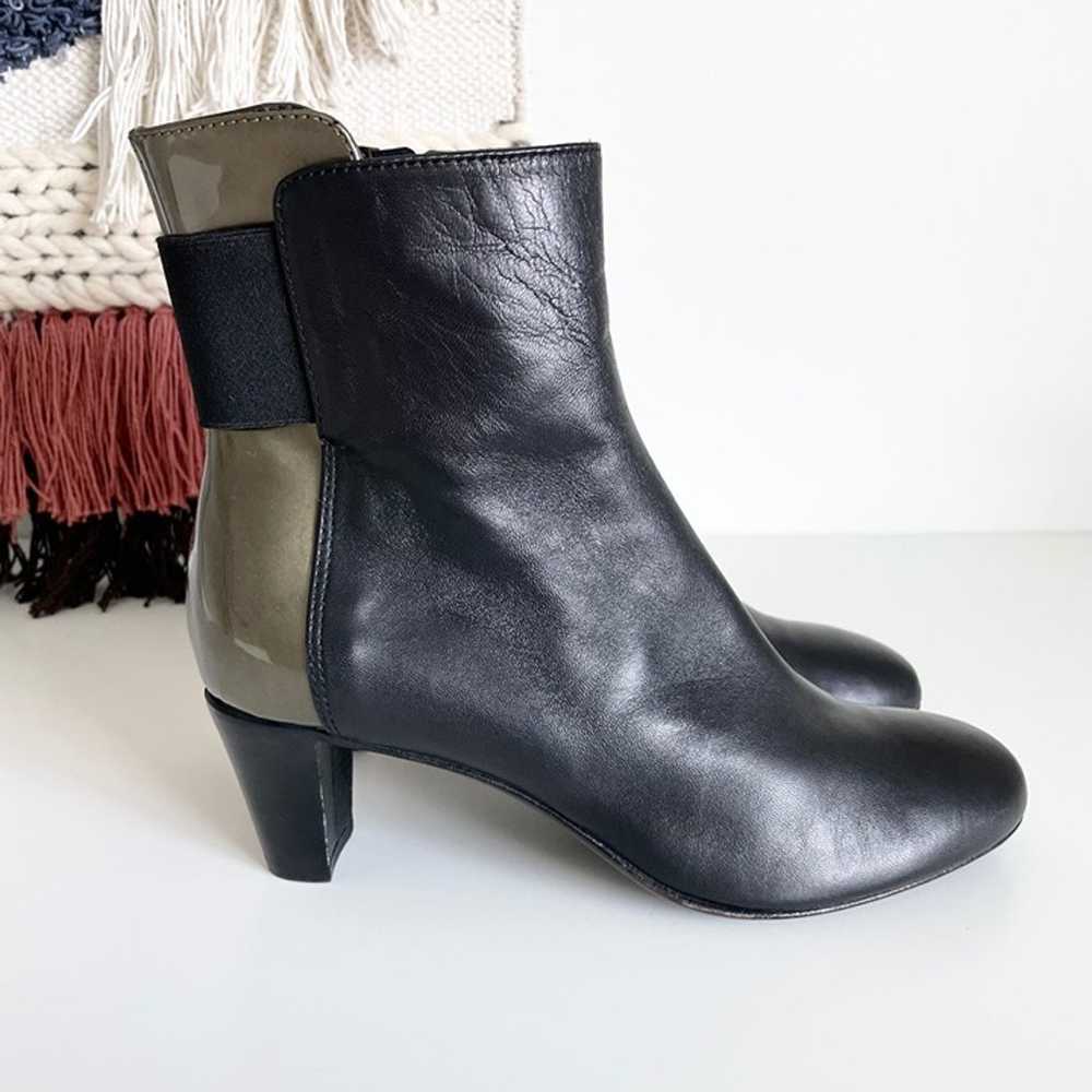 AGL Leather Patent Colorblock Ankle Boots Black/G… - image 2