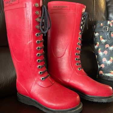 ilse jacobsen red rubber boot size 8 - image 1