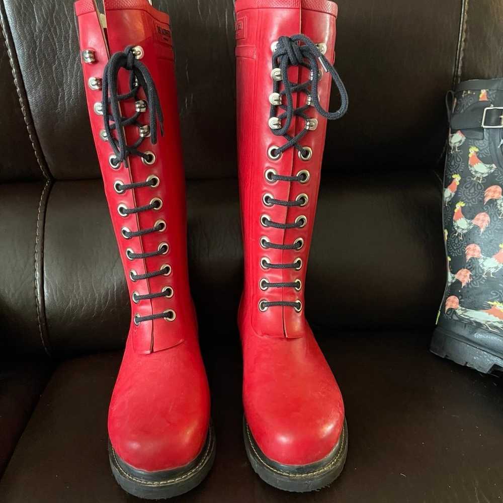 ilse jacobsen red rubber boot size 8 - image 3