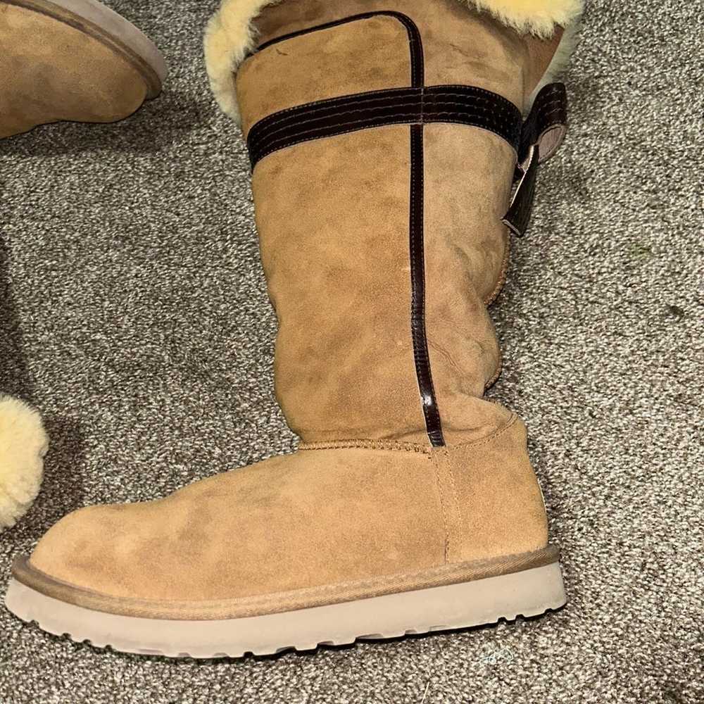 UGG Brand light brown size 10 Big Bow faux fur li… - image 5