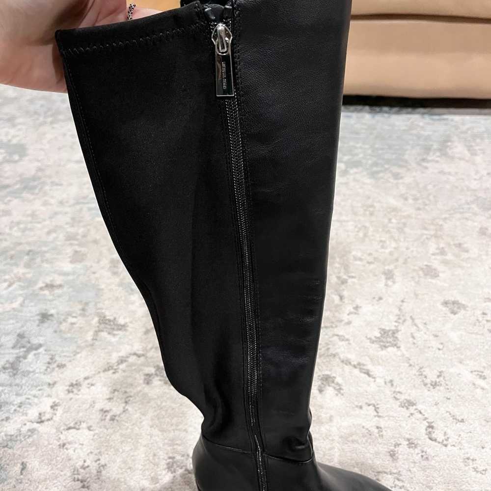 NEW MICHAEL KORS LEATHER BLACK BROMLEY RIDING BOOT - image 3