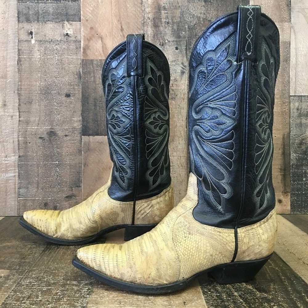 Tony Lama Vintage Teju Lizard Cowboy Boots Womens… - image 11