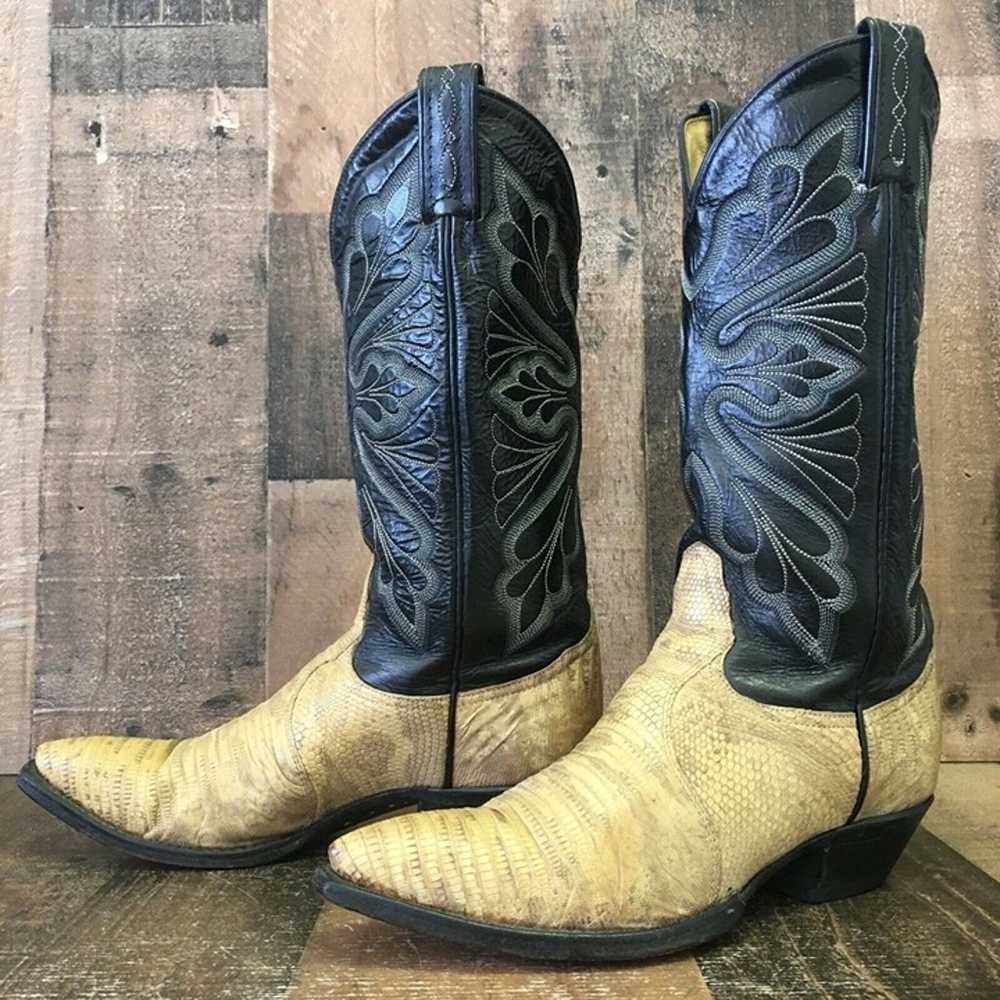 Tony Lama Vintage Teju Lizard Cowboy Boots Womens… - image 1