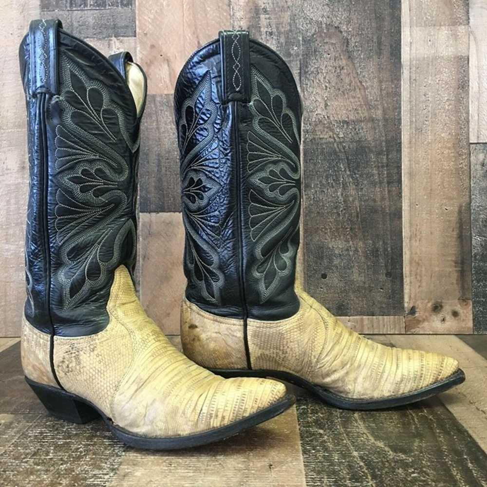 Tony Lama Vintage Teju Lizard Cowboy Boots Womens… - image 5