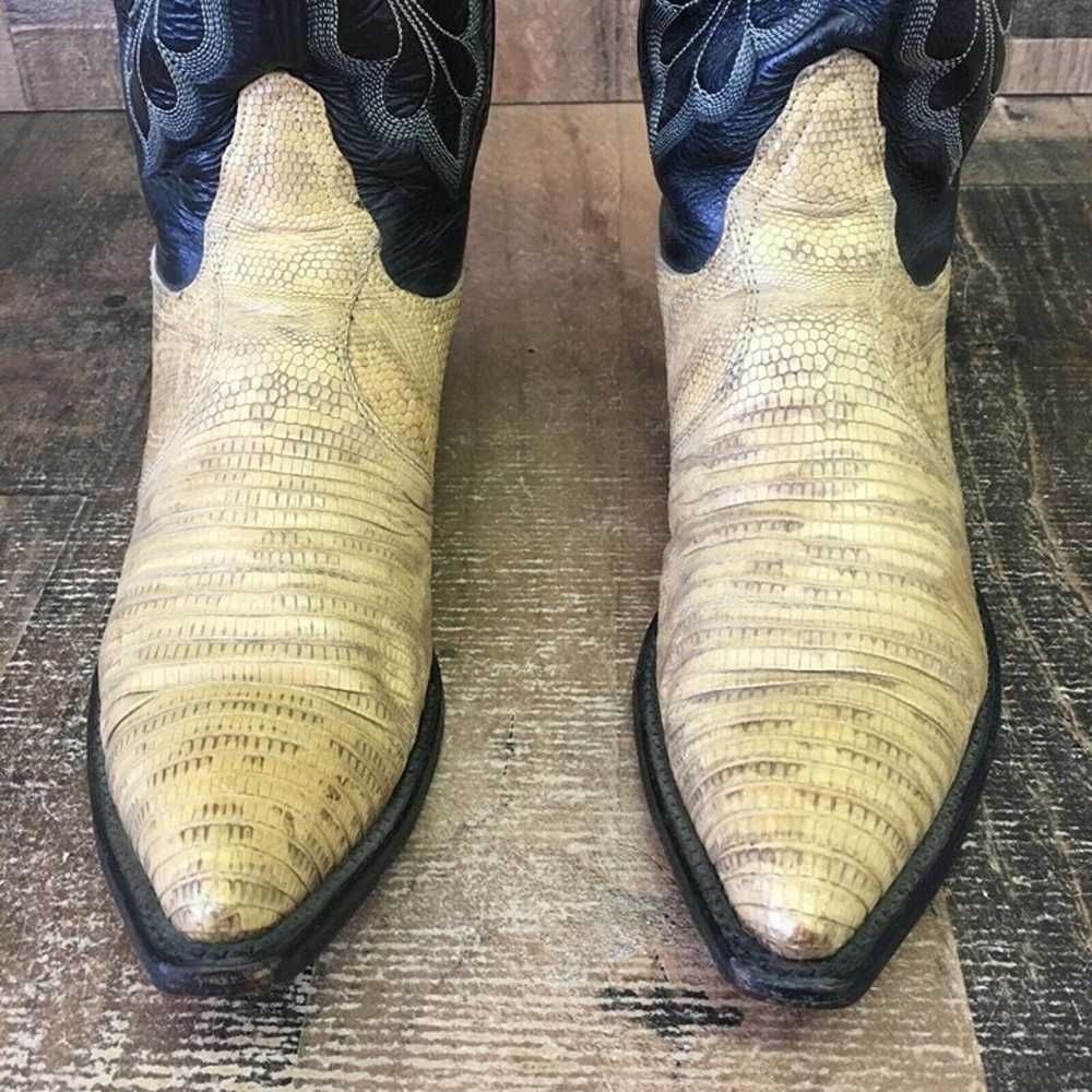 Tony Lama Vintage Teju Lizard Cowboy Boots Womens… - image 6