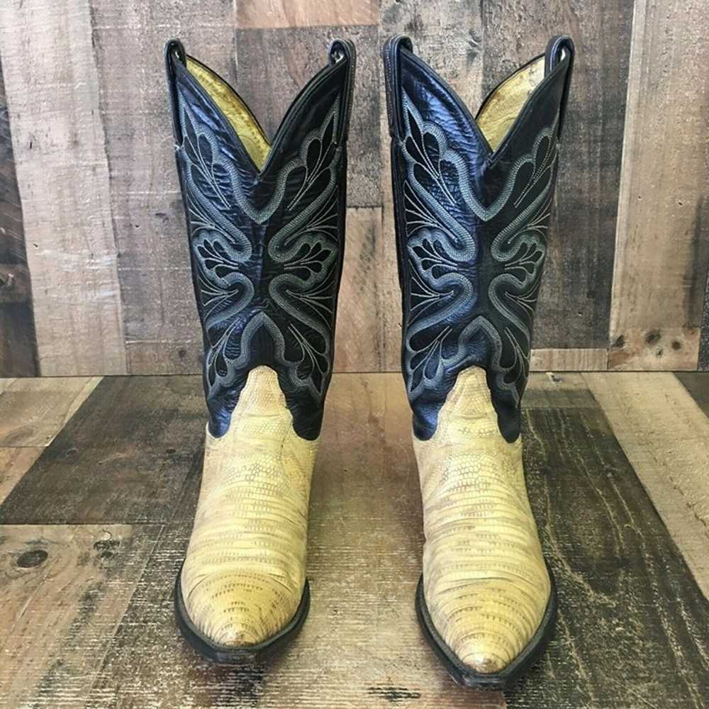 Tony Lama Vintage Teju Lizard Cowboy Boots Womens… - image 7