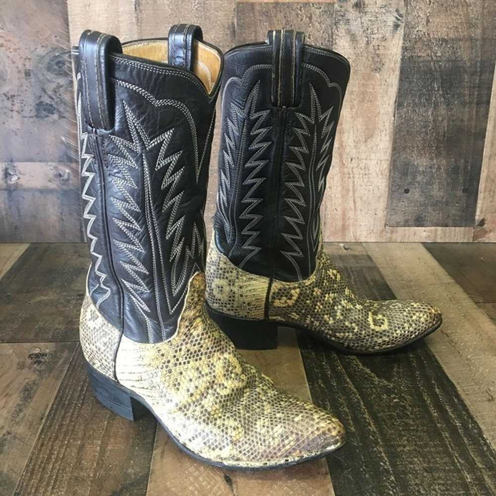 Tony Lama Vintage Gold Label Lizard Cowboy Boots … - image 10