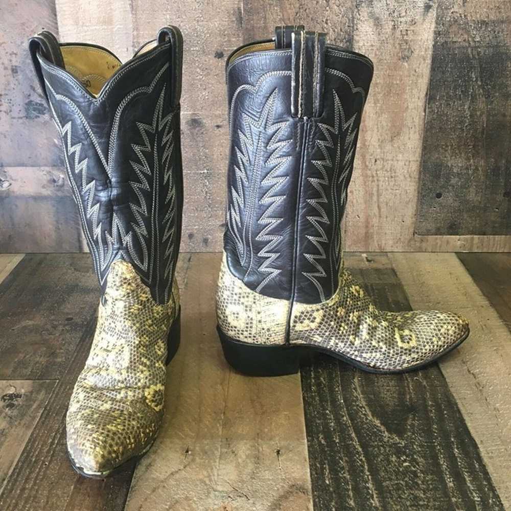 Tony Lama Vintage Gold Label Lizard Cowboy Boots … - image 11