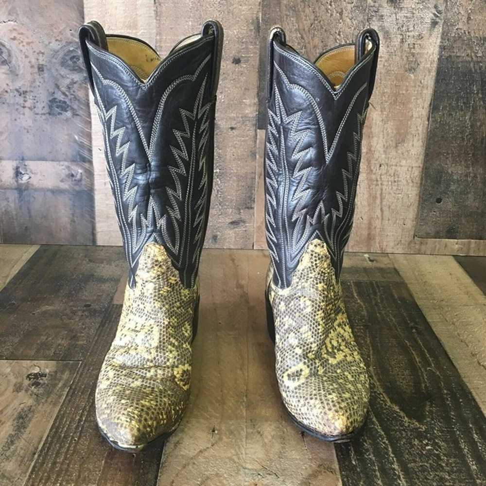 Tony Lama Vintage Gold Label Lizard Cowboy Boots … - image 12