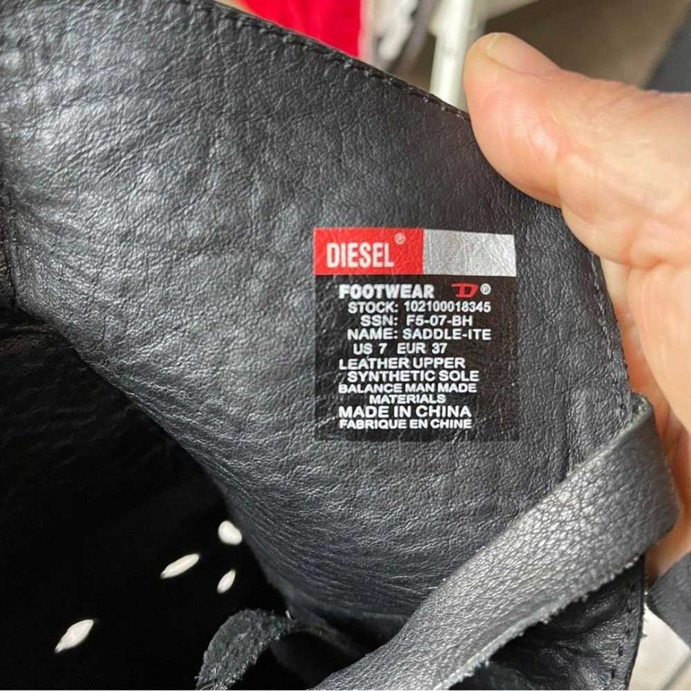 Diesel Leather Knee High Fringe Western Boots Wom… - image 9