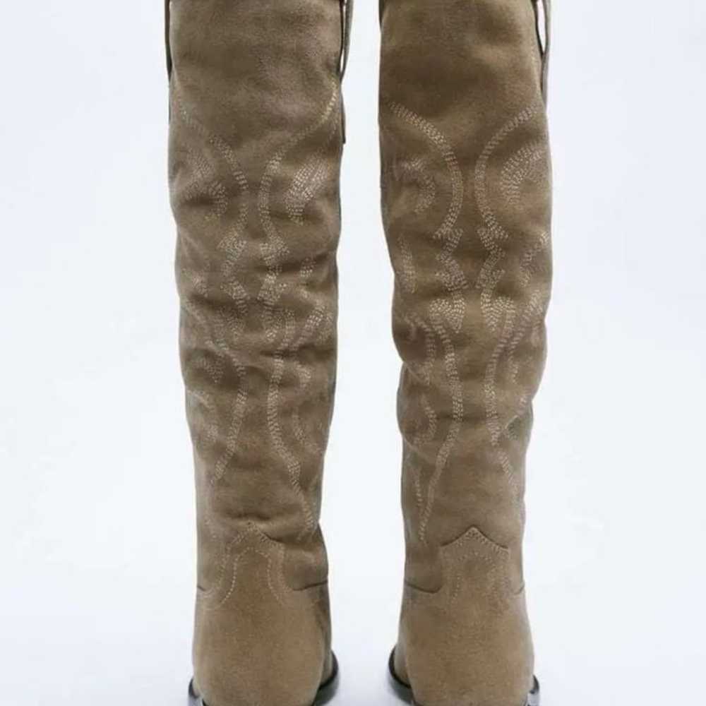 Zara Split Leather Western Boots - image 2