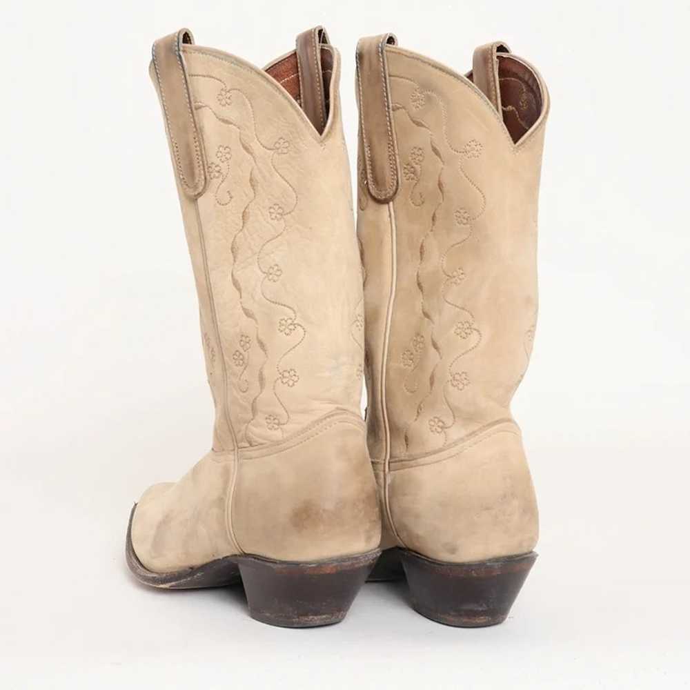 90s SUEDE EMBROIDERED cowboy boots 9 / Tony Lama … - image 6