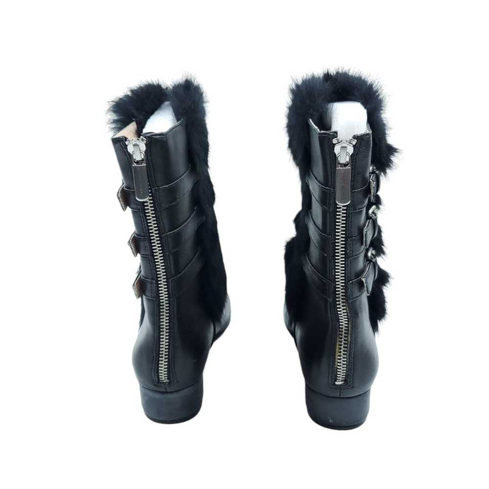 Taryn Rose Boots 8 Ritzy Black Leather Rabbit Fur… - image 4