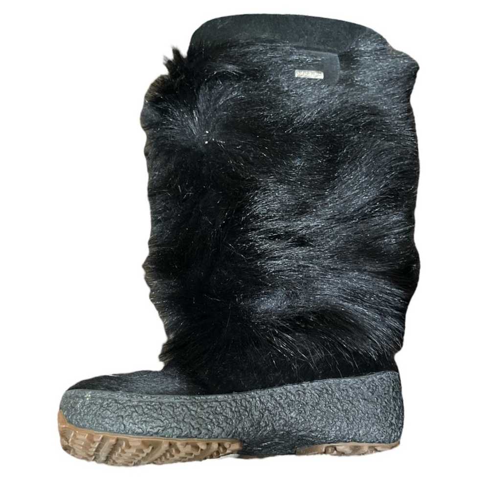 Vintage Oscar Sport Black Goat Fur Boots- Made in… - image 1