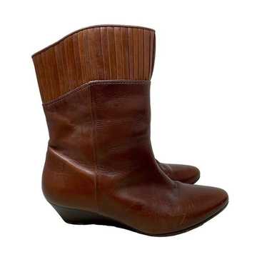 Frye Sam Boot Womens 6.5 Pleated Leather Wedge He… - image 1