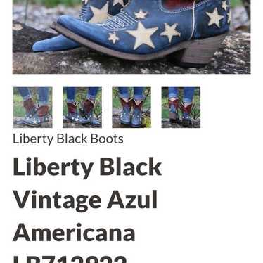 LIBERTY BLACK Cowboy Boots AMERICAN FLAG - image 1
