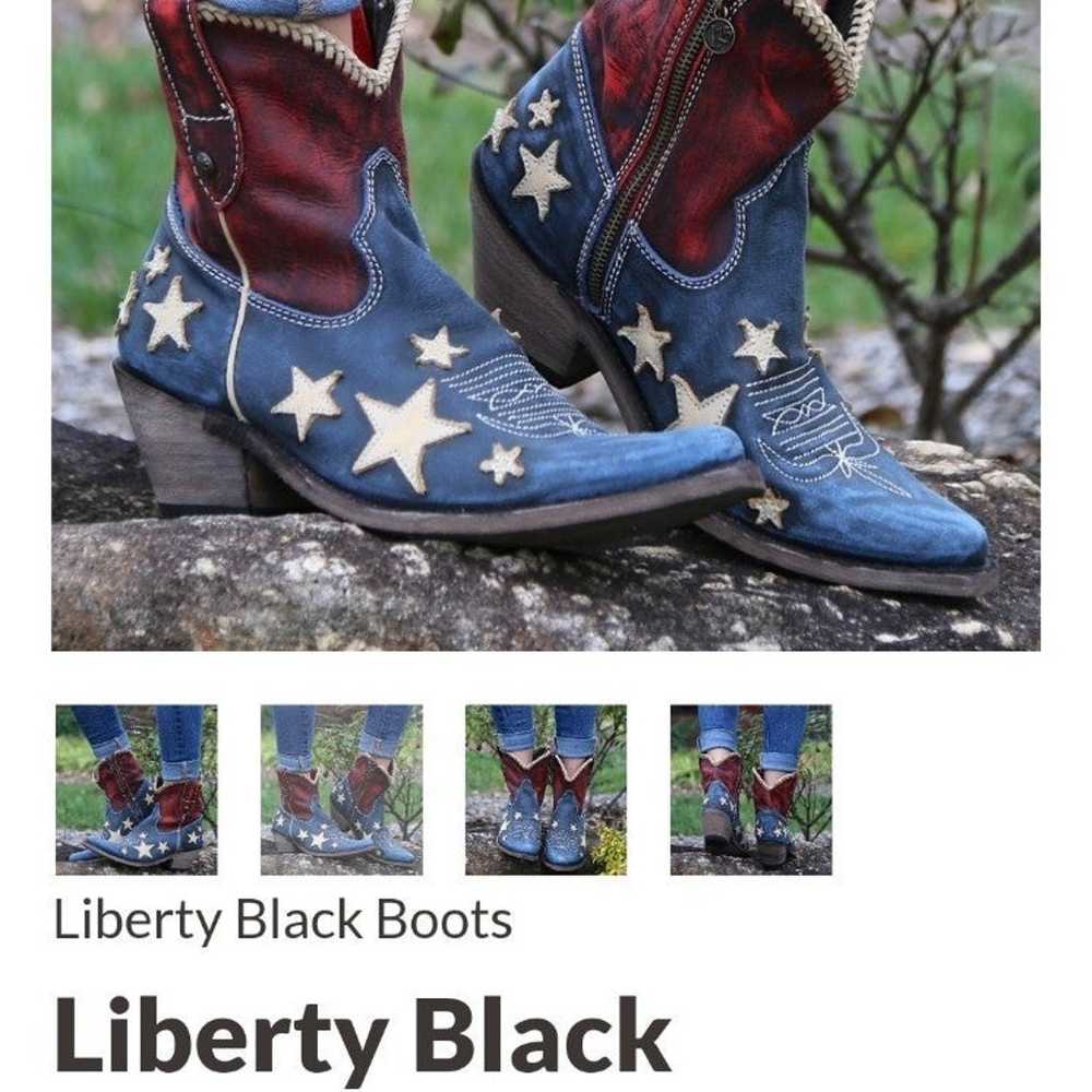 LIBERTY BLACK Cowboy Boots AMERICAN FLAG - image 2