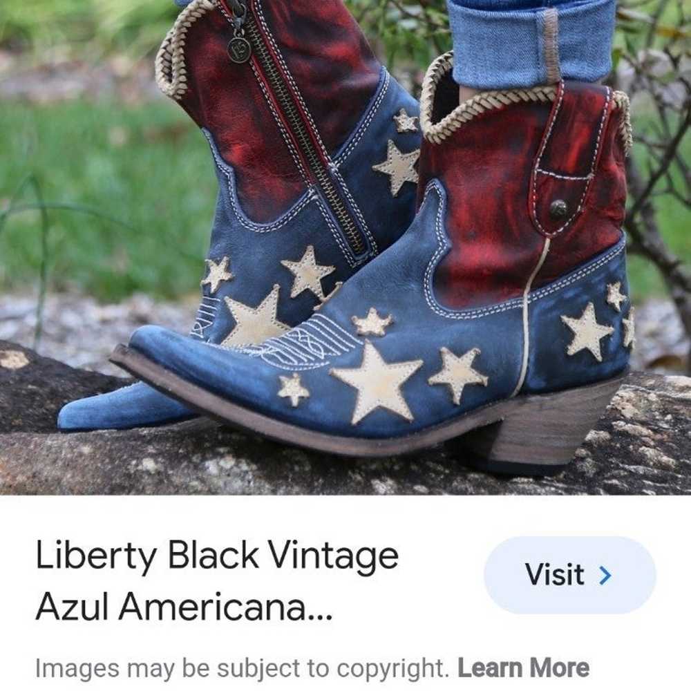 LIBERTY BLACK Cowboy Boots AMERICAN FLAG - image 4