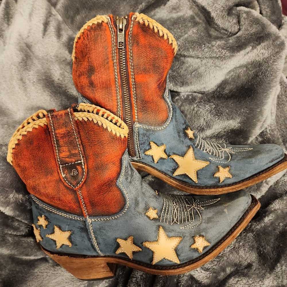 LIBERTY BLACK Cowboy Boots AMERICAN FLAG - image 6