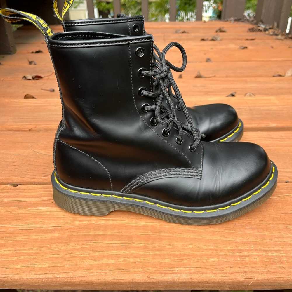Dr. Martens black womens boots, Size 8, smooth le… - image 3