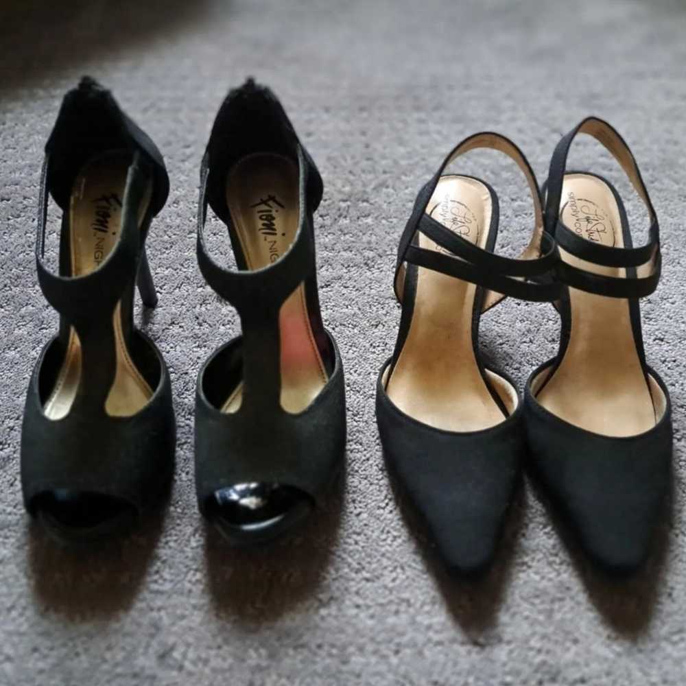 Womenns shoe lot (2 pairs black heels /2 pairs an… - image 2