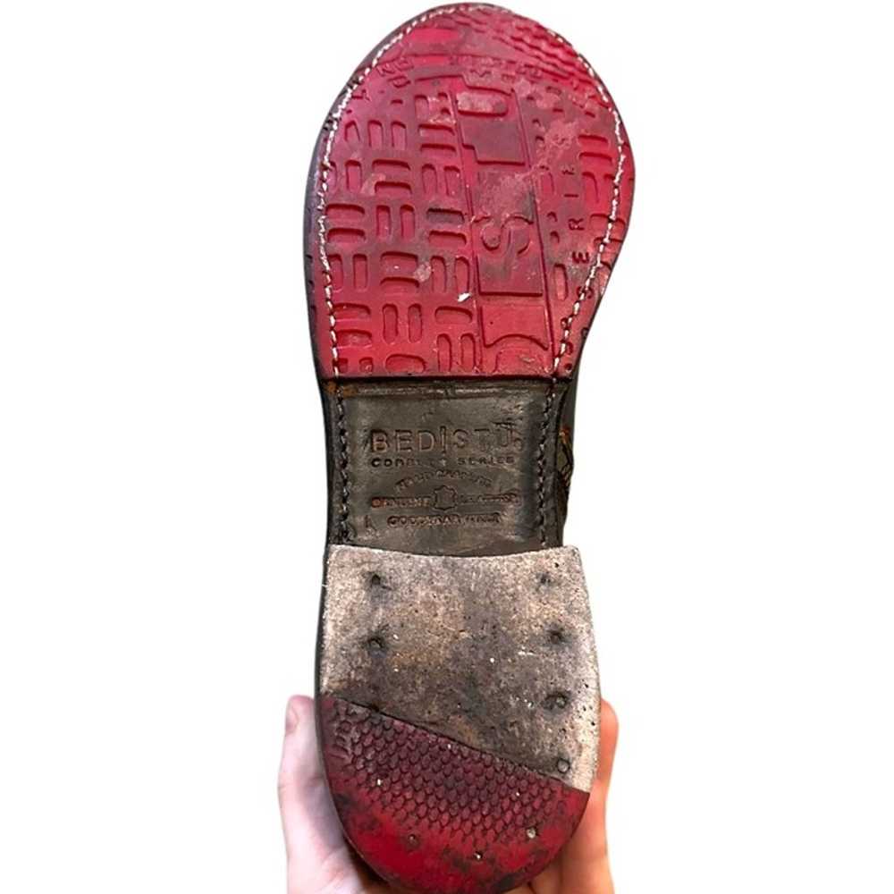 Bed Stu Manchester Teak Rustic Brown Leather Knee… - image 6