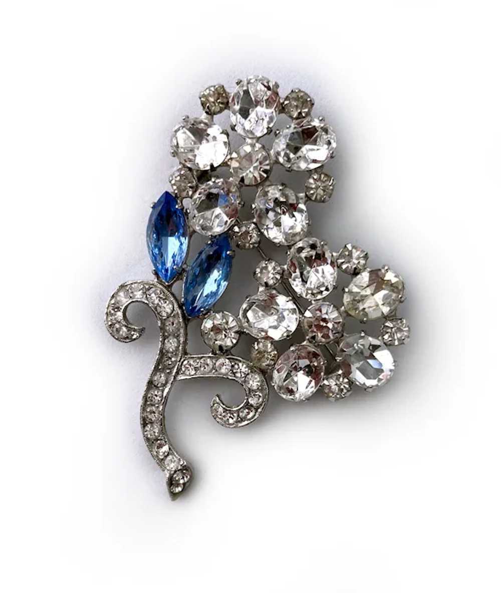 Rare Kramer Sterling Two Lovely Flowers Brooch - image 2