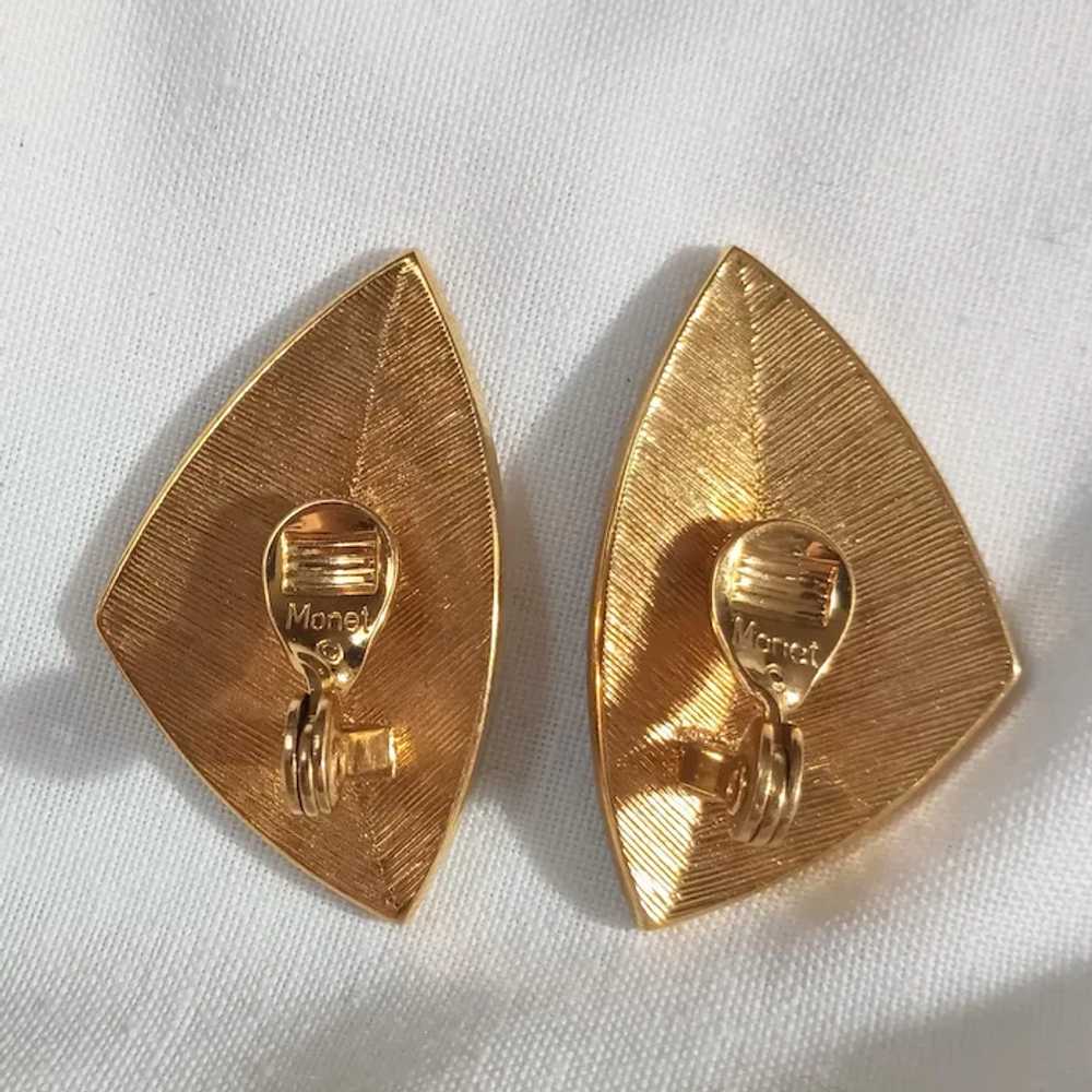 Monet enamel clip earrings Modernist design - image 2