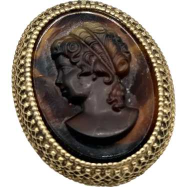 Vintage Florenza Cameo Brooch Pin