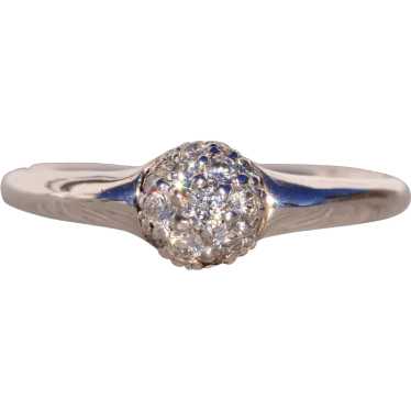 Designer Signed Natural Diamond Bombe Ring in Plat