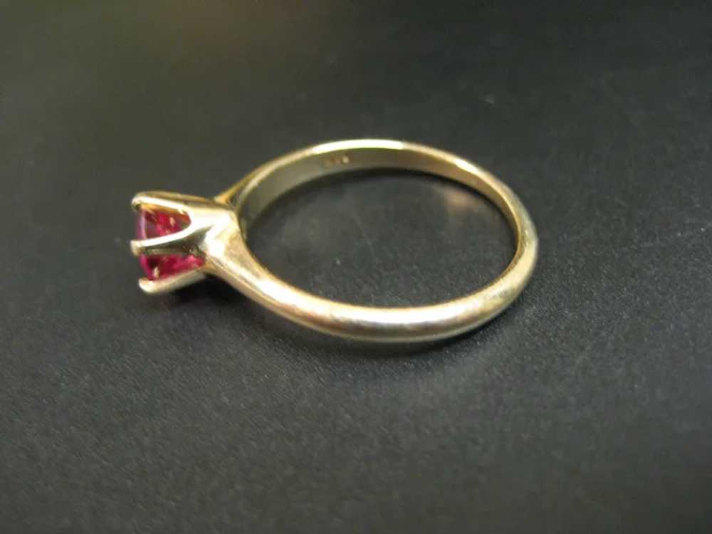 Vintage 14K Yellow Gold 1.0ct Synthetic Ruby Soli… - image 3