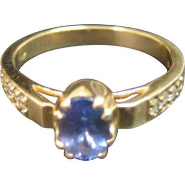 14K Yellow Gold Tanzanite diamond Ring