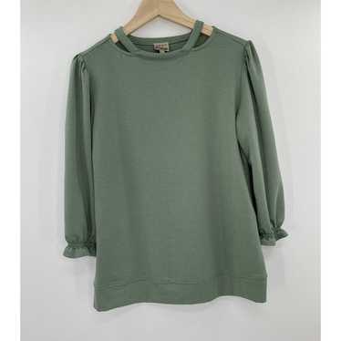 Como Vintage Women’s Avocado Green Ruffle Sweater… - image 1