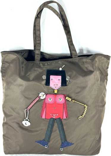 バッグ 00s prada totebag nylon khaki robot y2k 00s prada totebag nylon khaki robot y2k