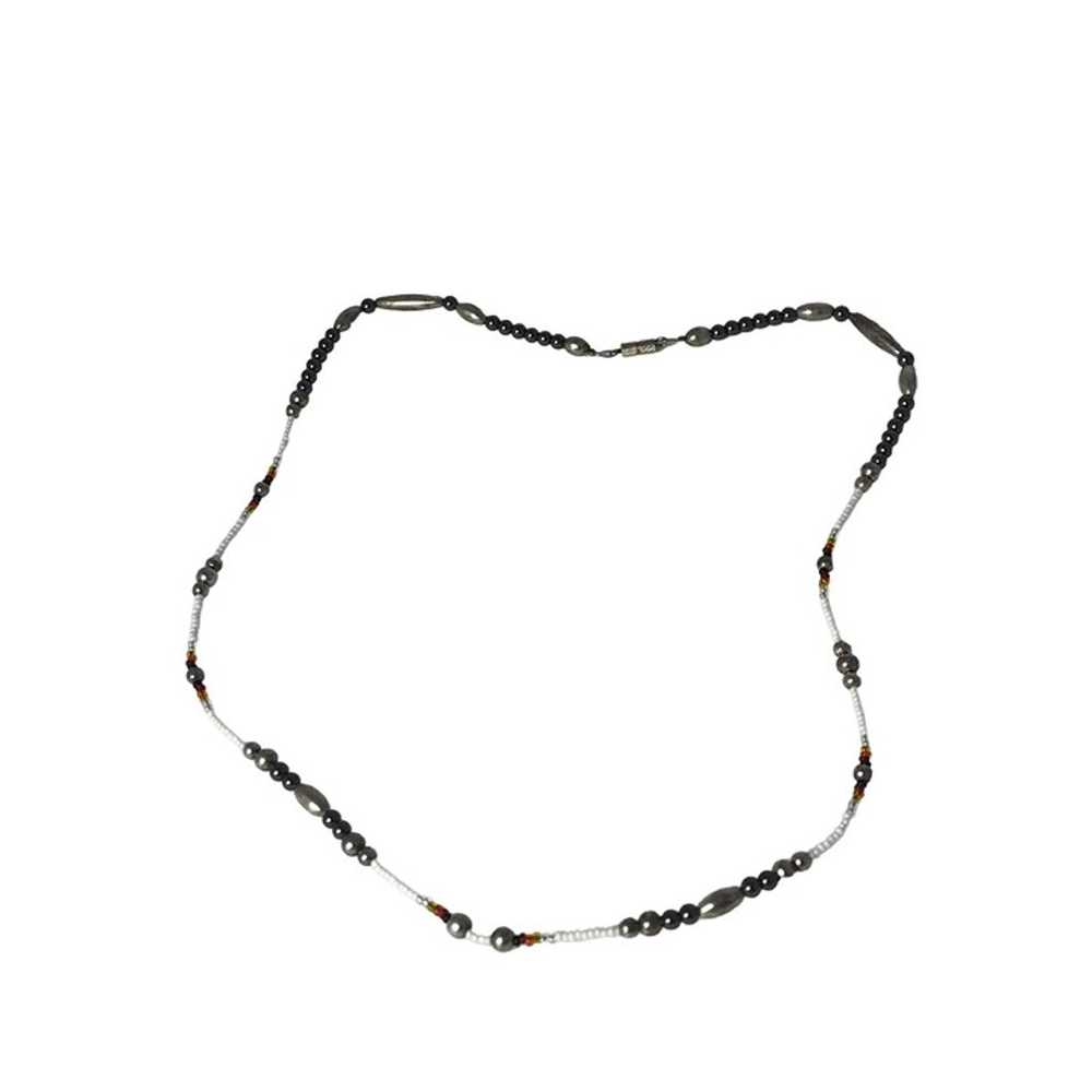 Vintage Artisan Seed Bead Necklace Barrel Clasp 2… - image 2