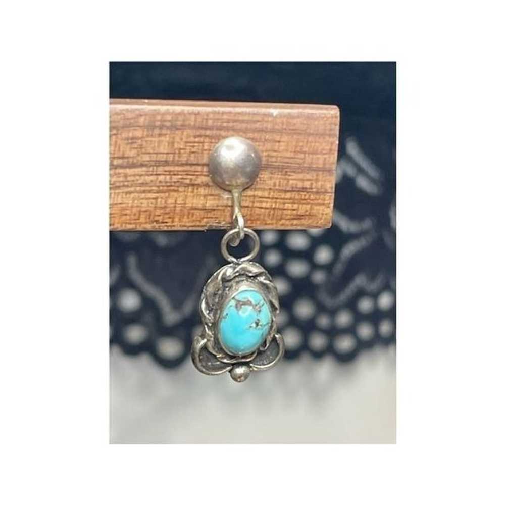 Vintage sterling silver turquoise screw on earrin… - image 4