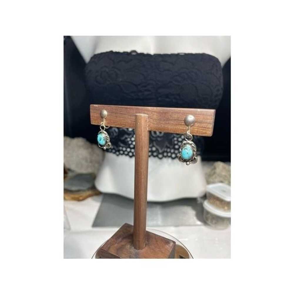 Vintage sterling silver turquoise screw on earrin… - image 7