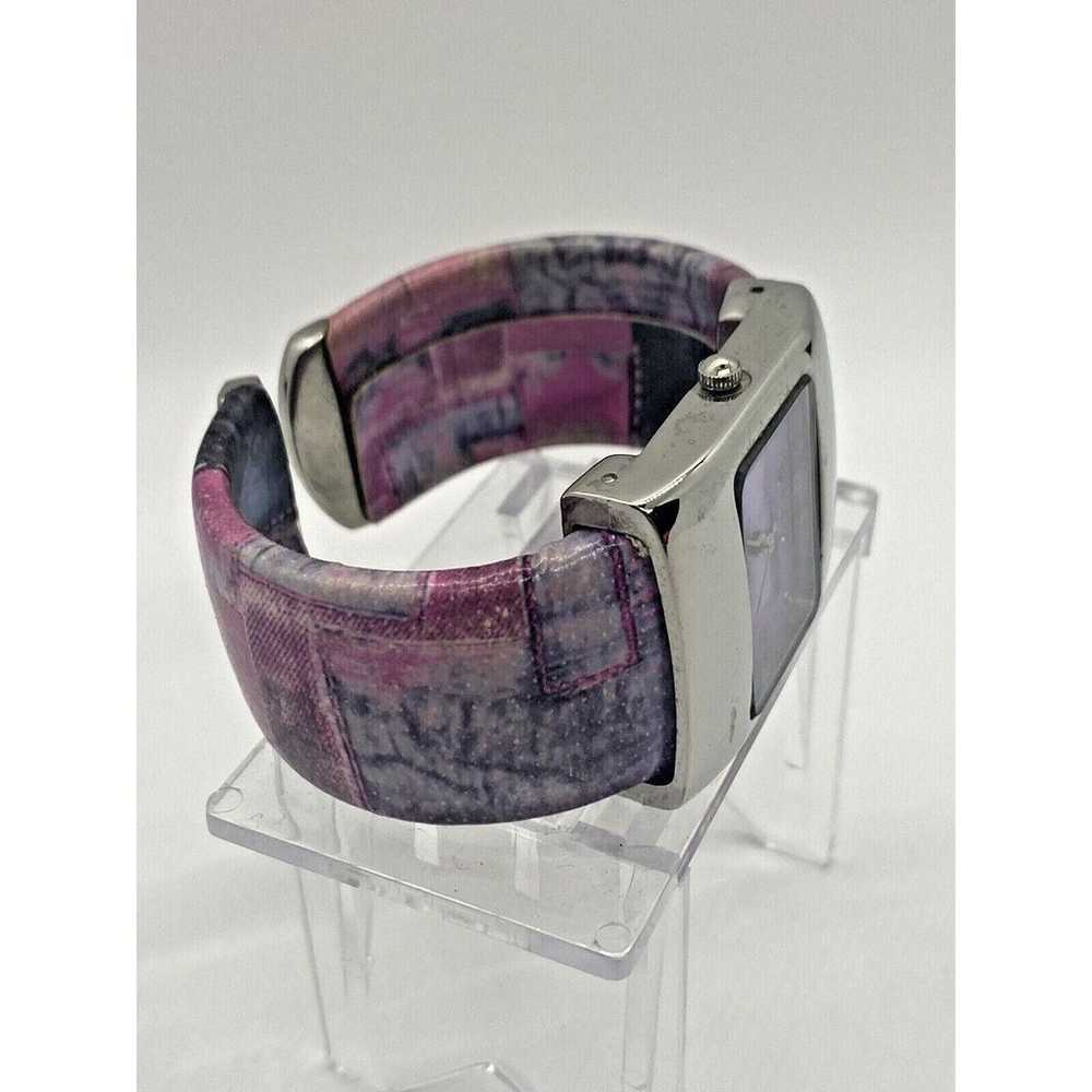 Vintage LEGRIFFON Quartz Cuff Bracelet Watch Purp… - image 4