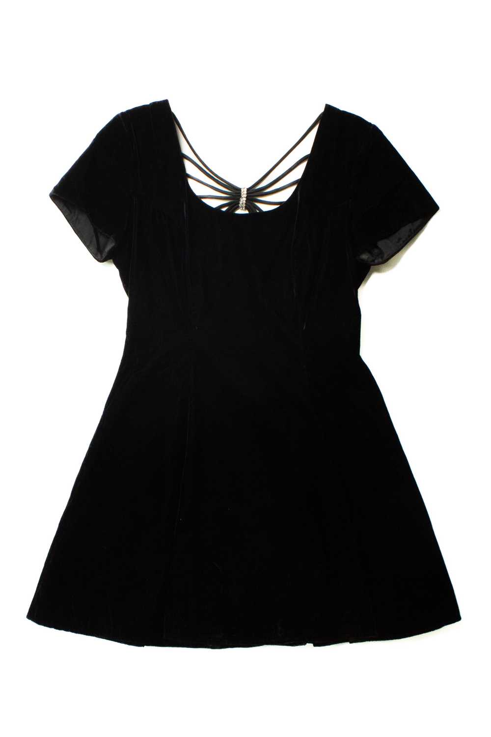 Vintage Rhapsody Black Velvet Dress - image 7