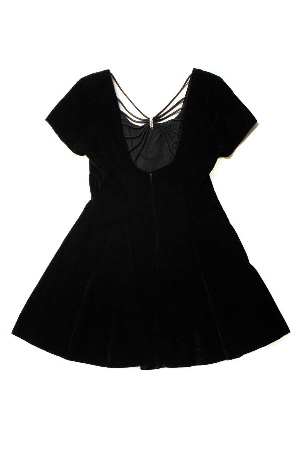 Vintage Rhapsody Black Velvet Dress - image 8