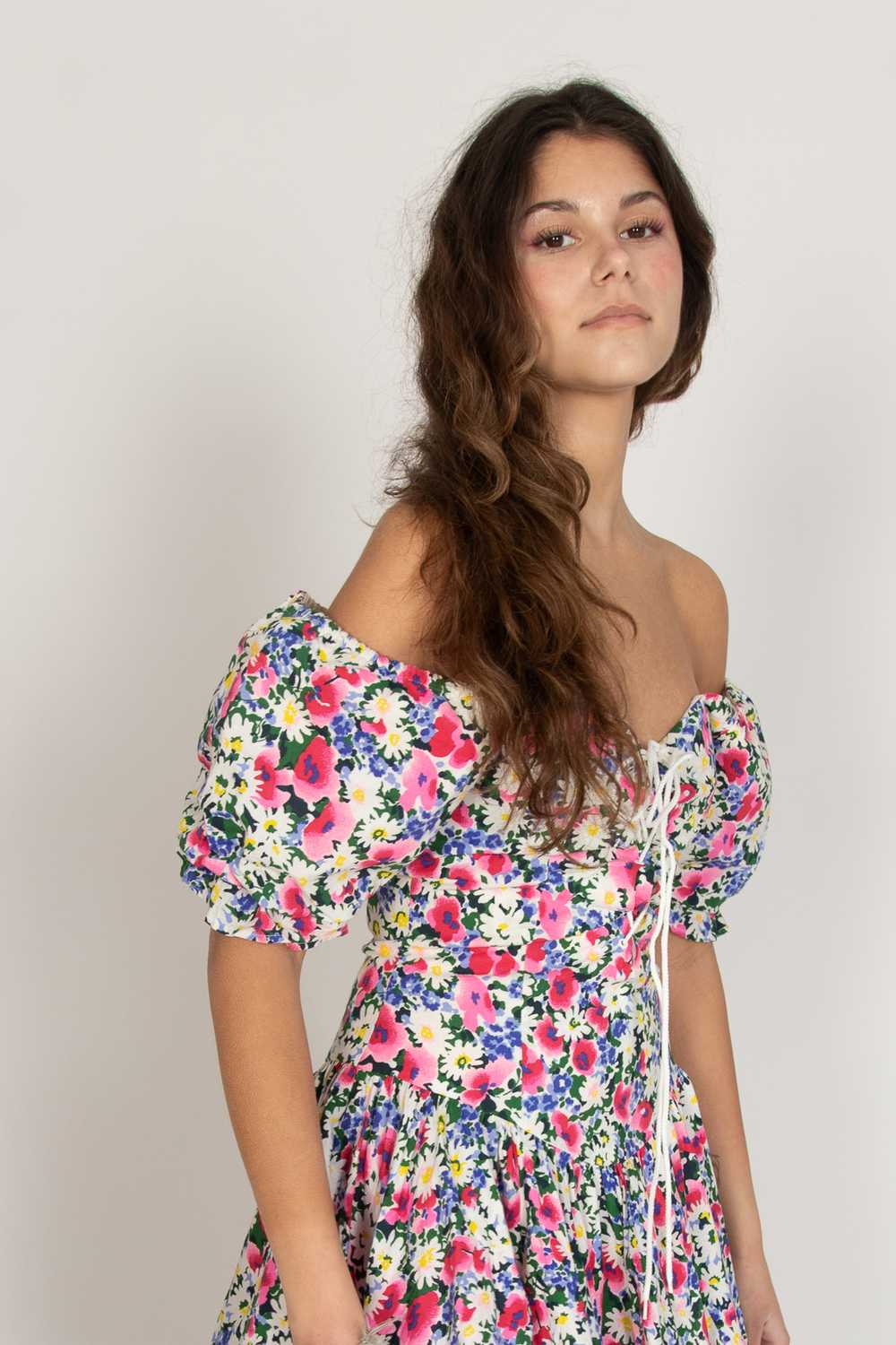 Vintage Puff Sleeve Floral Dress - image 2